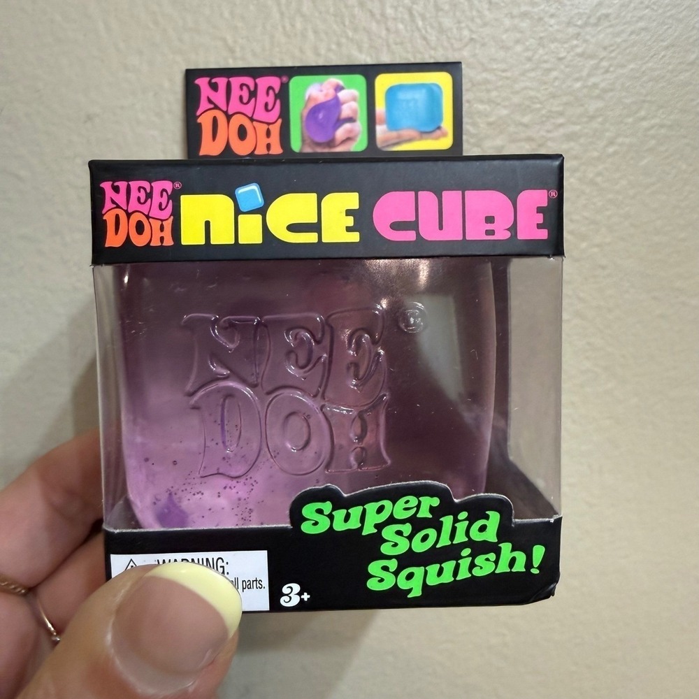 NeeDoh Nice Cube Nee Doh Purple Squishy Fidget Toy Stress Sensory Squeezy NEW